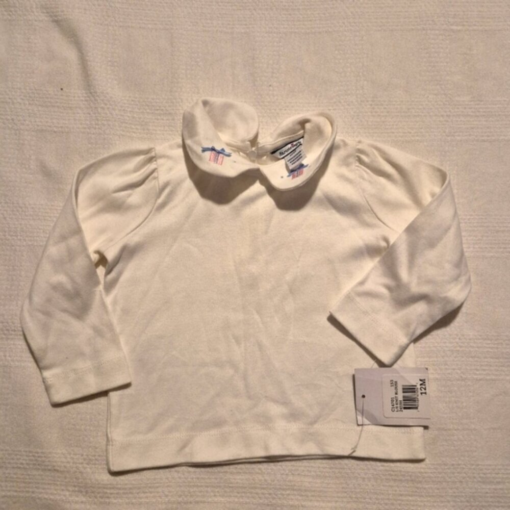 Hartstrings girls 12 months Peter Pan collar with embroidered gift box white NEW
